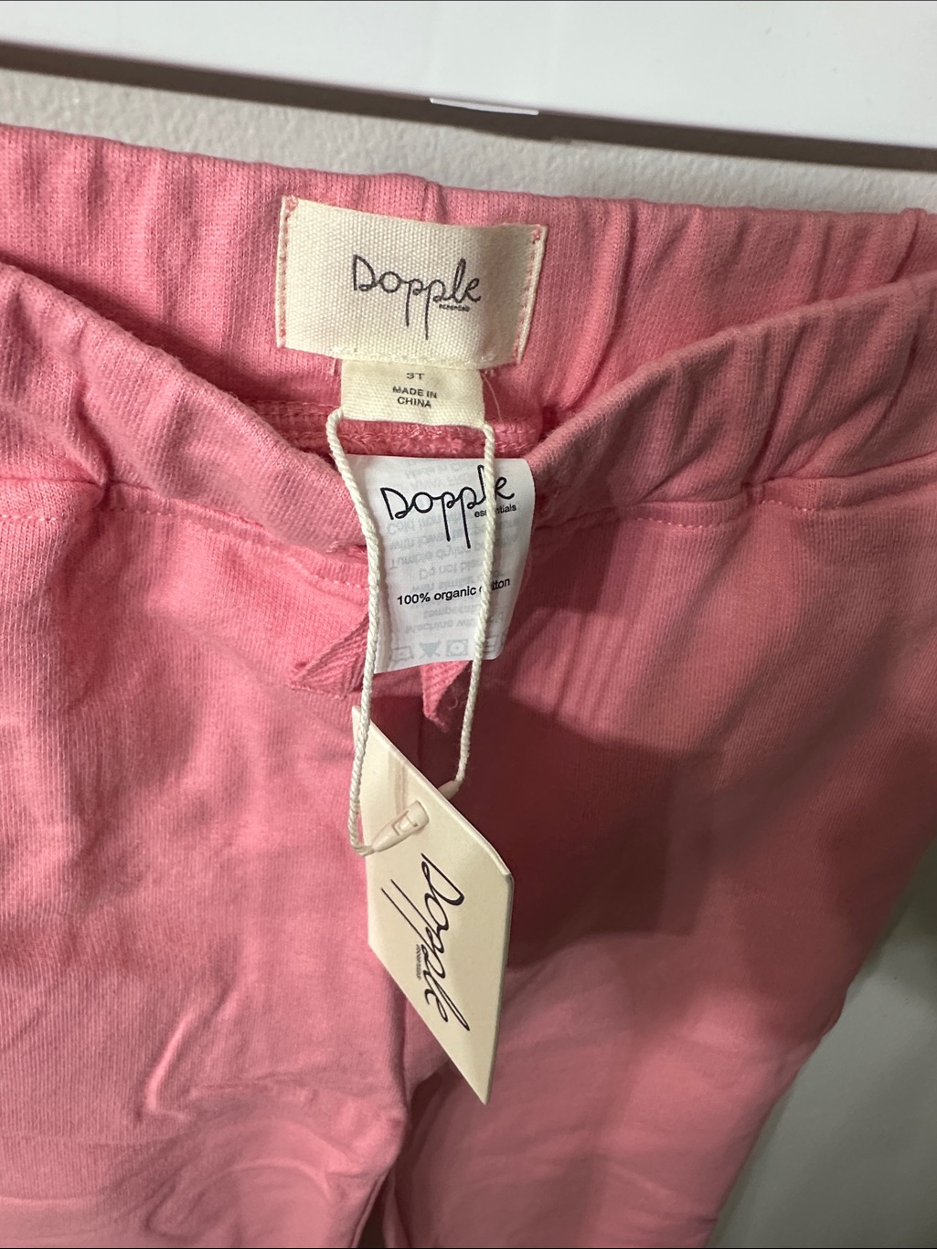 Dopple Essentials Organic Cotton Joggers 3t Pink Dianthus Nwt — image 5 of 8